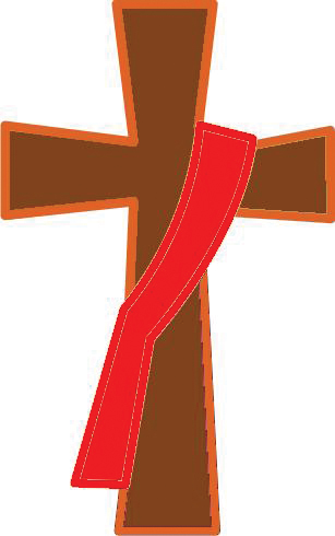 Deacon cross with red diaconal stole