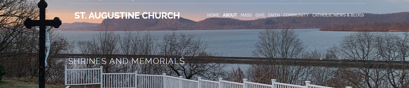 St. Augustine Church — shrines and memorials, with view of the Hudson River