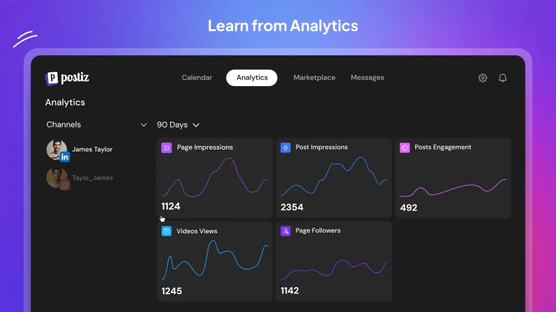Social Media Analytics — Postiz social media integration